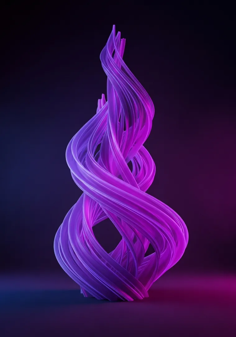 Abstract printed light sculpture