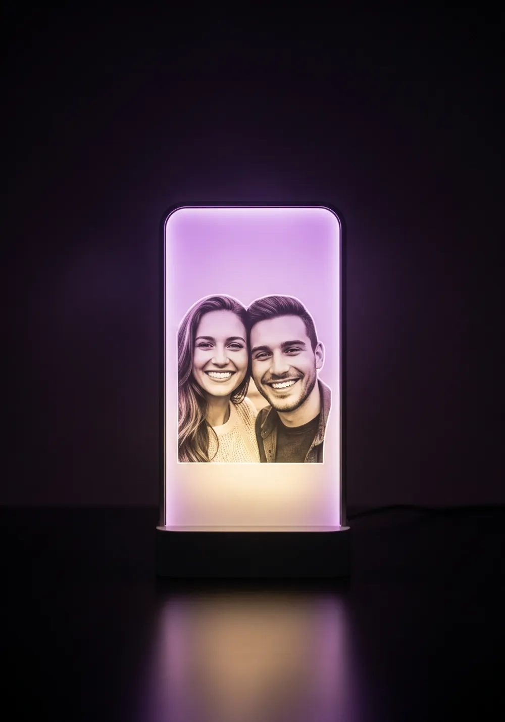 Motorised rotating lithophane lamp