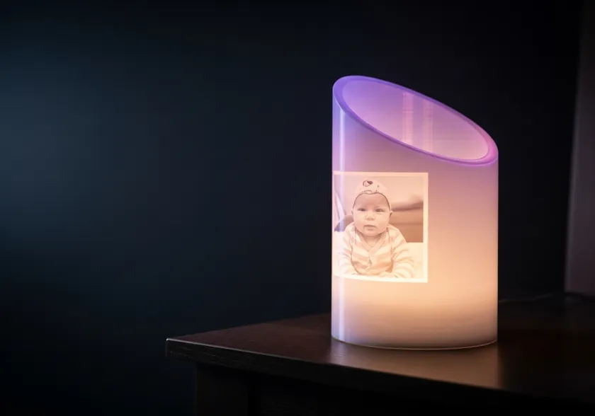 Curved lithophane nightlight